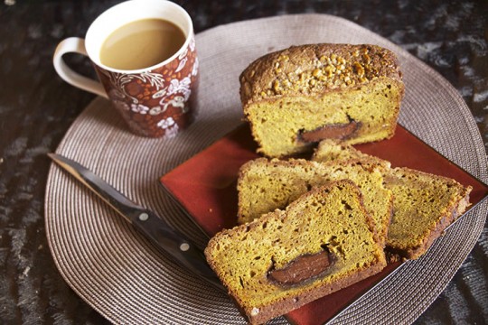 Nutella Stuffed Pumpkin Bread